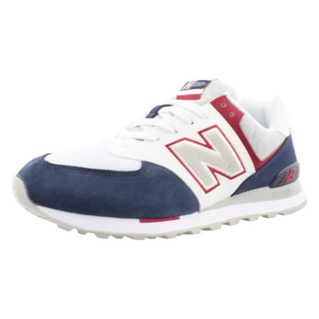 New Balance 574 Varsity Logo Womens Shoes Size 7, Color: White/Navy/Red