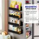 thumbnail image 5 of Organizador de refrigerador, organizador de especias magnético que ahorra espacio con imán resistente para un fácil acceso en cocinas pequeñas y áreas limitadas, negro, paquete de 2, 5 of 5