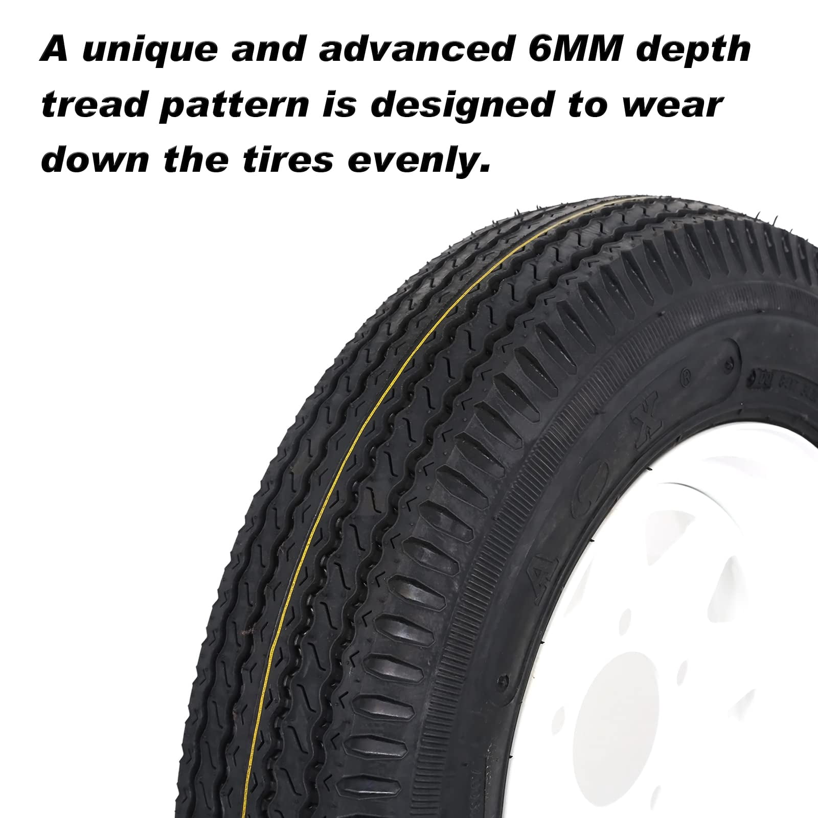 Weize 2PK 5.30-12 Bias Trailer Tire with 12" Wheel - 5 on 4-1/2" - Load Range C