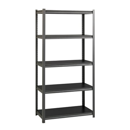Iron Horse 3,200 lb. Capacity Heavy Duty Boltless Steel Shelving, 5-Shelf Garage Storage Rack, 18 in. D x 36 in. W x 72 in. H, Gunmetal Gray/Black