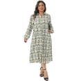 thumbnail image 4 of DARING DIVA Women's Plus Womens Polo Long Sleeve Midi Dress Casual Work 3X Beige, 4 of 6
