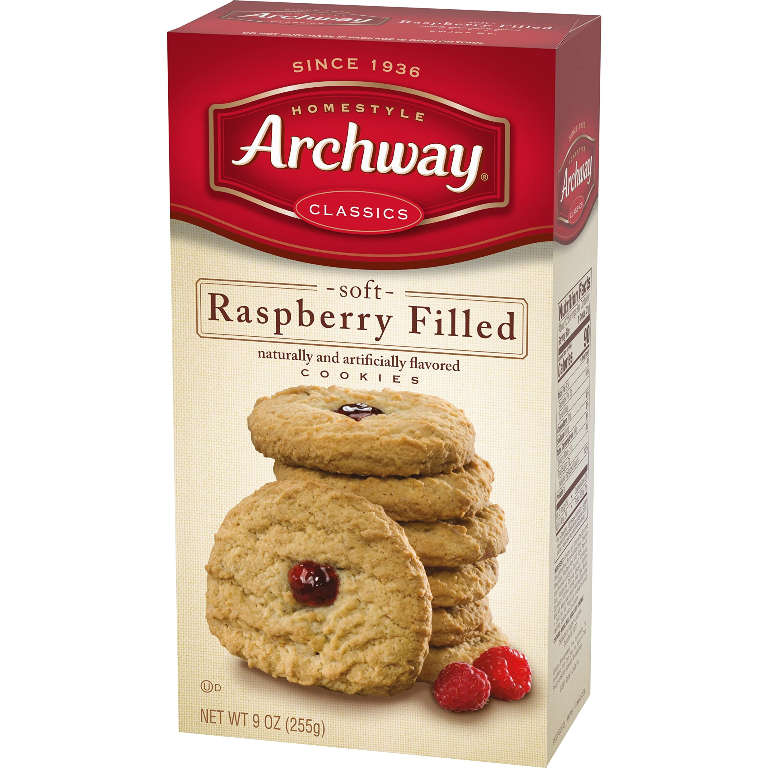 Archway Cookies, Raspberry Filled, 9 Oz Pack of 9