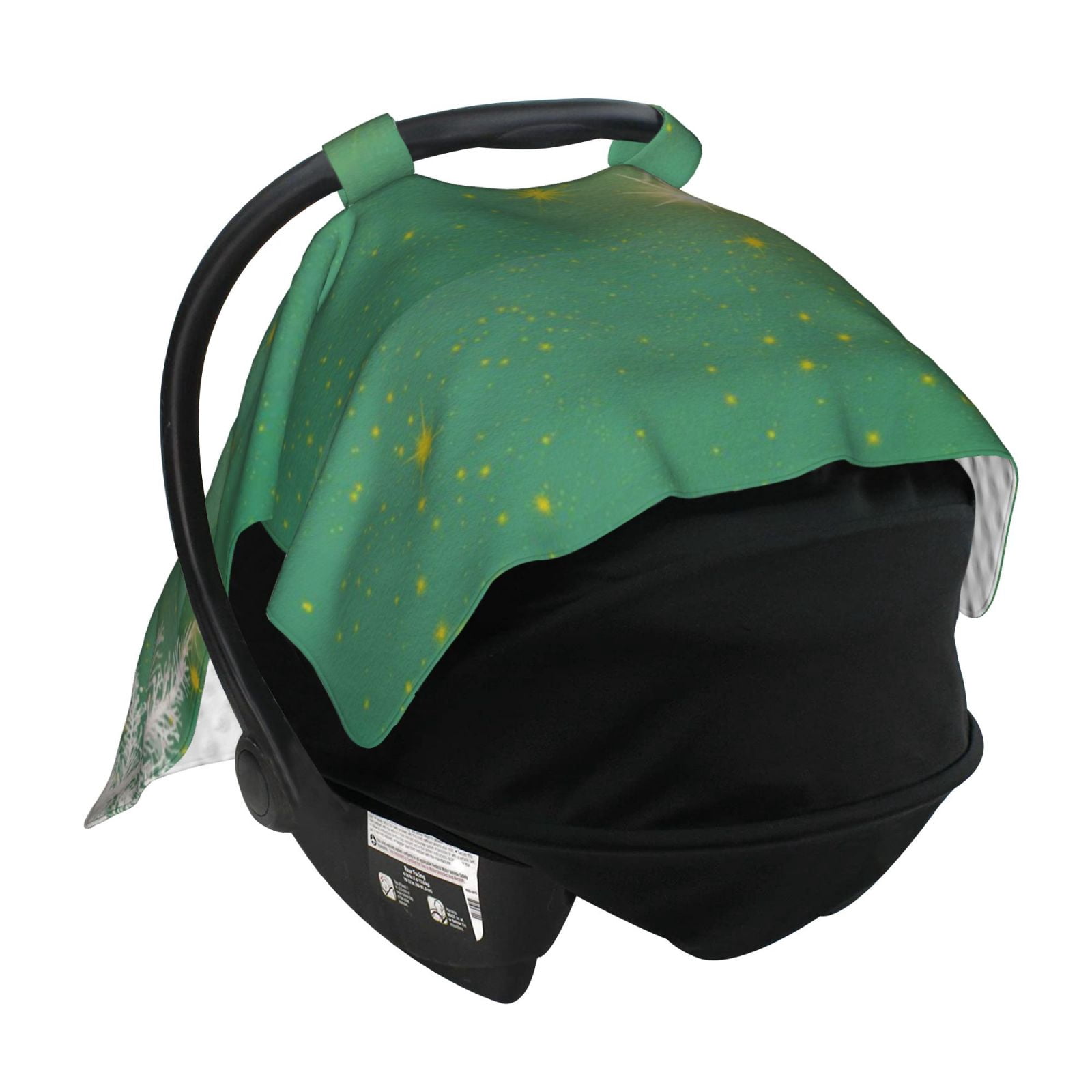 Naloa Christmas Green Baby Car Seat Cover, Breathable Baby Carrier Cover, Multiuse Baby Carrier Cover & Nursing Breastfeeding Cover