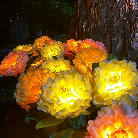 

Outdoor Solar Garden Light Yard Decor Garden Decor Solar Flower Lamp Garden Decor Bigger Peony Flower Head Bigger Solar Panel Waterproof Solar Decorative Light for Garden Patio