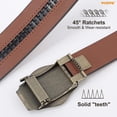 thumbnail image 5 of WHIPPY Men's Western Belt Ratchet Leather Belts for Men Cowboy Belts for Jeans Trim to Fit, 5 of 7