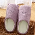 thumbnail image 2 of Puntoco Plush Slippers Outdoor House Shoes Clearanc Women'S House Slippers Slip-On Anti-Skid Bear Indoor Casual Shoes Snow Slippers Purple 8.5-9(40-41), 2 of 3