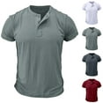 thumbnail image 5 of zfhfof Men's Henley Shirts Short Sleeve Basic Tops Fashion Casual Summer Solid Button T Shirts, 5 of 5