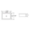 thumbnail image 3 of LARGE 22 Inch Rectangular Undermount Vitreous Ceramic Lavatory Vanity Bathroom Sink Pure White, 3 of 3