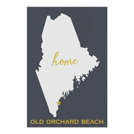 Old Orchard Beach, Maine - State Outline - White on Gray (20x30 Premium 1000 Piece Jigsaw Puzzle, Made in USA!)