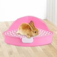 thumbnail image 3 of Triangle Rabbit Pet Pan Toilet for Bunny Rabbit Cage Accessories Pink, 3 of 7
