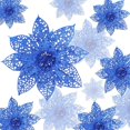 thumbnail image 1 of Adorno Navideño con Purpurina CHAO 24 Piezas Flores Artificiales Decoración para Árbol de Navidad, 1 of 5