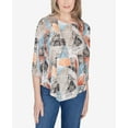 thumbnail image 4 of Alfred Dunner Womens  Stained Glass Sharkbite Top With Necklace, 4 of 6