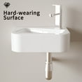 thumbnail image 4 of LiviNest Wall Mounted Bathroom Sink: 14x10 Inch Ceramic Vessel Vanity - Space Saving Modern Rectangular Design for Small Apartments & Powder Rooms with Faucet & Drain Included, 4 of 6
