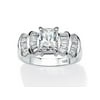 3.10 TCW Emerald-Cut Cubic Zirconia Anniversary Ring in Platinum Over .925 Sterling Silver