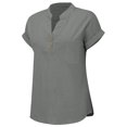 thumbnail image 5 of Womens Summer Puff Short Sleeve Tops Dressy Casual V-Neck T-Shirts Cute Blouse for Work, 5 of 7