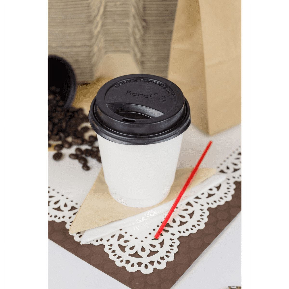Karat 12oz Insulated Paper Hot Cups - White (90mm) - 500 ct