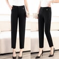thumbnail image 1 of Primavera/verano Nuevos Pantalones de Mujer Ajustados Negros Ligeros Pantalones de Mujer con Elástico para Efecto Adelgazante Pantalones de Trabajo Pantalones Harem, 1 of 8