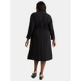 thumbnail image 2 of Terra & Sky Women's Plus Size Tie Front Shirtdress, Sizes 0X-5X, 2 of 4