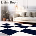 thumbnail image 2 of ODIKA 4'x6' Machine Washable Non-Slip Area Rug, Artisan Chess Board Modern Minimalist Stylish High Traffic Rug, Blue, 560384, 2 of 7