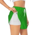 thumbnail image 1 of Balery Green Pantalones cortos deportivos para mujer con forro y dos bolsillos, elásticos, para entrenamiento, gimnasio, yoga-Medium, 1 of 7