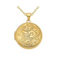 thumbnail image 1 of Collier Pendentif Médaillon Rond en Or Jaune 14K avec Chaîne, 1 of 4