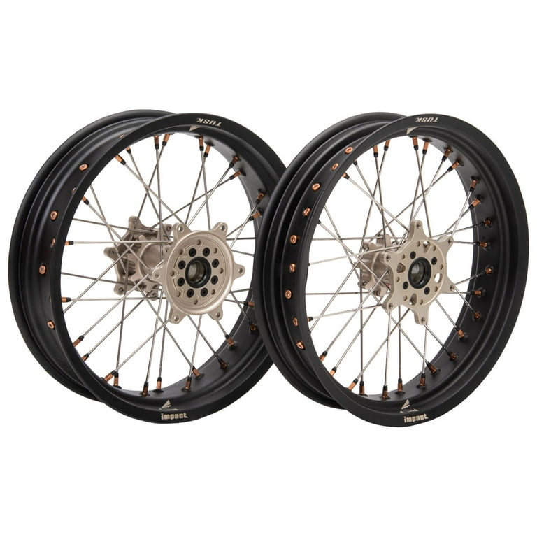 Tusk Impact Supermoto Complete Front and Rear Wheel Set 3.50 x 17