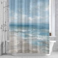 thumbnail image 2 of Ocean Bathroom Shower Curtain, Summer Beach Seagull Oil Painting Coastal Waterproof Washable Soft Bath Curtain for Bathtub Decor with 12 Hooks&Grommet, 36x78 Inch, 2 of 9