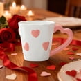 thumbnail image 4 of Valentine's Day Heart Ceramic Couple Mug Set - Romantic Coffee/Tea Mugs, Perfect Gift for Valentines Opening Activities & Easter Decor, Cute Design for Couples & Loved Ones, 5.27*3.7*3.54in, Pink, 4 of 6