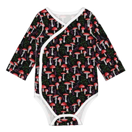 

Coaee Red Mushrooms for Soft Cotton Baby Long-Sleeve Bodysuit Girls Boys Bodysuit Romper