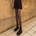 thumbnail image 3 of Medias de jacquard con estrella de luna negra para mujer Medias de malla transparente Fishent, 3 of 5