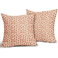 thumbnail image 2 of Orange Cream Pillow Covers 16x16 Set of 2 Boho Design Polka Dot Throw Pillows Modern Brush Strokes Print Decorative Outdoor Pillowcase Square Cushion Cover Linen for Home Sofa Couch Bed, 2 of 6