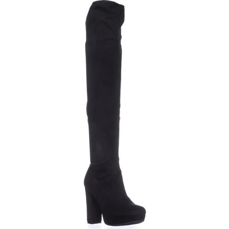 Over Knee Platform Boots - Womens B35 Night Platform Over-The-Knee Boots, Black