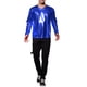 thumbnail image 2 of Camisetas de hombre INSPIRE CHIC de cuello redondo de manga larga brillante, tamaño L azul, 2 of 7