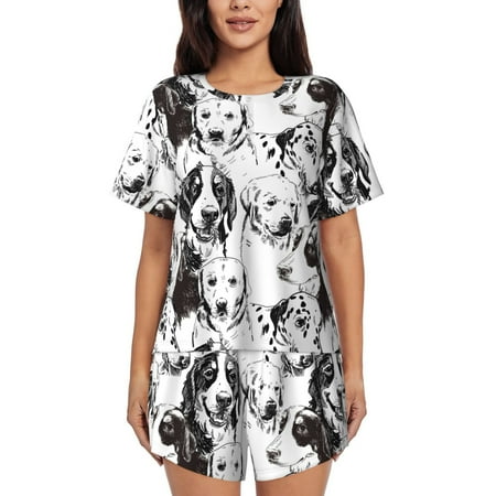 Ocsxa Labrador Retriever Dog Print Women s Short-Sleeved Pajama Set Pajamas 2 Piece Short Sleeve Sleepwear Set Summer Pajamas Set Lounge Sets 2-Piece Pj-Medium