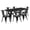 Black, variant on Flash Furniture Gilbert Commercial Grade 31.5" x 63" Rectangular Black Metal Indoor-Outdoor Table Set with 6 Stack Chairs