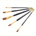 thumbnail image 4 of 5pcs 1 Set Nylon Hair Black Rod Painting Pen Set, Estudiante Diy Pintura Gouache Acrílico Óleo Pintura Pluma Cepillo, 4 of 4