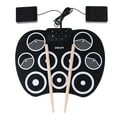 thumbnail image 6 of Portable Foldable Electronic Drum Roll Up Drum 9 Silicone Pad with Drumstick, 6 of 8