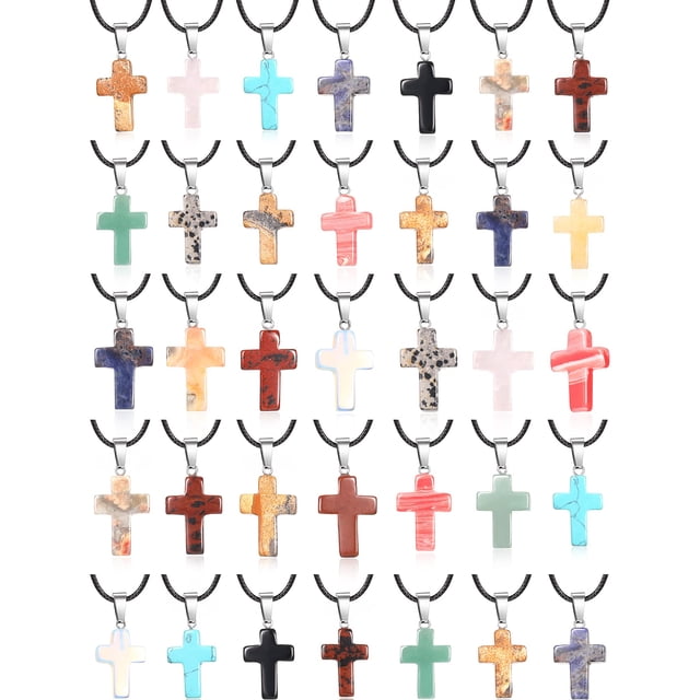 Colgante de Piedra Cruz de Cuarzo Hicarer Charm 2.5x2x0.5 cm