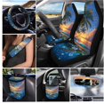 thumbnail image 2 of Qpednta 15Pcs Hawaiian Turtle Car Seat Covers Full Set Auto Accessories, Steering Wheel Cover, Seat Belt Covers, Trash Bin, Coasters, Vent Storage, Rear View Mirror Cover, Universal for SUV Sedan, 2 of 7