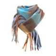 thumbnail image 2 of Baqcunre Scarf for Women, Women Woven Knitted Scarf with Colourful Check Pattern And Long Thick Fringes Warm Winter,, 2 of 4