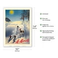 thumbnail image 2 of St. Moritz Switzerland - Skiers in Snow - Vintage Travel Poster by Walter Herdeg c.1935 - Master Art Print 10in x 14in, 2 of 4