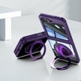 thumbnail image 6 of ELEHOLD Case for Samsung Galaxy Z Flip 7, 360° Rotating Magnetic Stand Phone Case,Darkpurple, 6 of 7