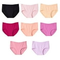 thumbnail image 2 of Xmarks Women's Solid Color Comfort Briefs, Brief-Cotton Blend, Soft Full Briefs Ladies Breathable Panties, 2 of 9