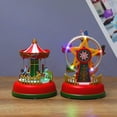 thumbnail image 1 of Fiudx Carrusel Navideño, Decoración Musical con Luces Led, Temática de Pueblo Invernal, Adorno para El Hogar, Ideal Como Regalo Festivo, Tamaño 11 X 15 Cm, Funciona con 3 Pilas Aaa., 1 of 5