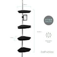 thumbnail image 2 of Bath Bliss Aluminum 4 Tier Corner Shower Organizer in Black, 2 of 4