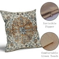 thumbnail image 3 of Brown Navy Blue Ethnic Boho Pillow Covers 16X16 Inch Bohemian Carpet Vintage Pillow Cases Gold Black Tan Floral Throw Pillow Set of 2 Home Decor for Room Bedroom Outdoor Porch Patio Cushion, 3 of 6