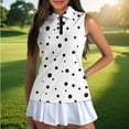 thumbnail image 4 of Uorisanigo White Polka Dots Women's Golf Shirt Casual Versatile Women's Dry-Fit Golf Shirts Fashionable Relaxed Workout Tops for Tennis Hiking & Outdoor Sports, 4 of 7