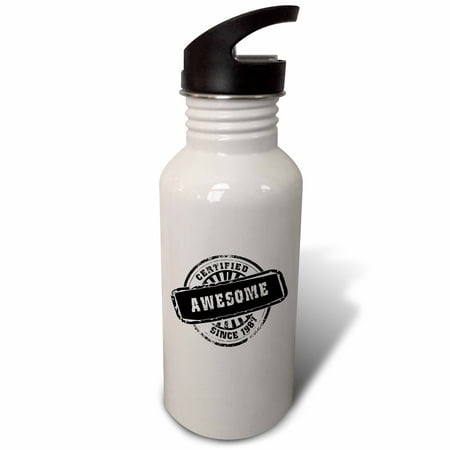 

Certified Awesome since 1987 - funny birthday personal birth year black stamp - fun humor humorous 21 oz Sports Water Bottle wb-161700-1