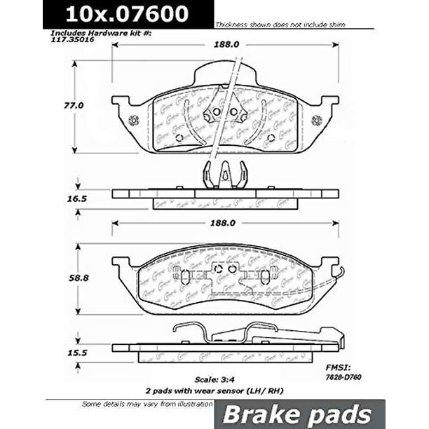 Centric Parts Disc Brake Pad P/N:106.07600