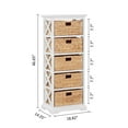 thumbnail image 6 of Hampton Meadows 5 Tier X-Side End Storage Cabinet with 5 Water Hyacinth Natural Wicker Baskets, White, 6 of 6